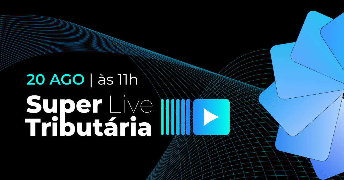 Imagem de divulgação da SuperLive Tributaria da e-Auditoria. O evento acontecerá no dia 20 de agosto de 2024, às 11h.