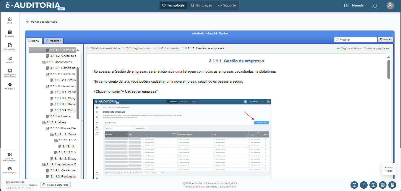 A imagem apresenta uma captura de tela do recurso Opção Saiba Mais, da plataforma eA.